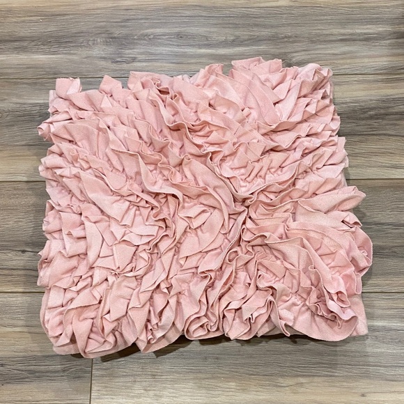 Other - Ruffled Pink Decorative Throw Pillow Cover